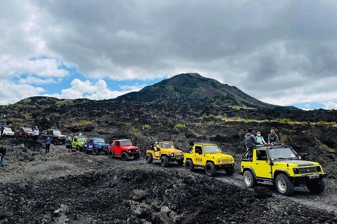 Black lava rocks Mount Batur jeep tour