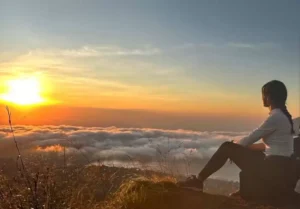 clear sky sunrise Mount Batur jeep trail highland weather
